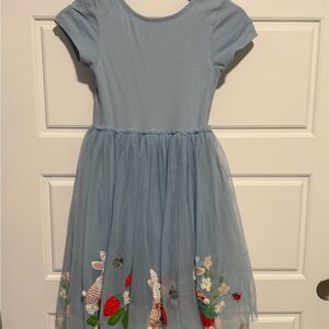 Mini Boden Light Blue Dress with Embroidered Accents